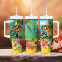 Always 5 O'clock Tumbler With Handle Hawaiian Tropical Parrot - Polynesian Pride