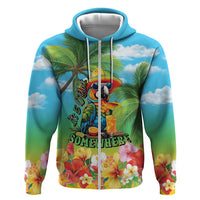 Always 5 O'clock Zip Hoodie Hawaiian Tropical Parrot LT9 Zip Hoodie Blue - Polynesian Pride