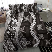 Hawaii Puakenikeni and Maile Lei Bedding Set Black Japanese Wave Style - Polynesian Pride