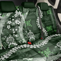 Hawaii Puakenikeni and Maile Lei Back Car Seat Cover Green Japanese Wave Style - Polynesian Pride