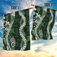 Hawaii Puakenikeni and Maile Lei Garden Flag Green Japanese Wave Style - Polynesian Pride