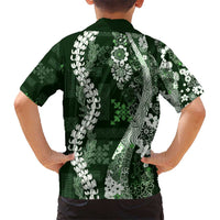 Hawaii Puakenikeni and Maile Lei Hawaiian Shirt Green Japanese Wave Style - Polynesian Pride