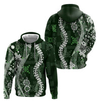 Hawaii Puakenikeni and Maile Lei Zip Hoodie Green Japanese Wave Style LT9 - Polynesian Pride