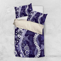 Hawaii Puakenikeni and Maile Lei Bedding Set Purple Japanese Wave Style - Polynesian Pride