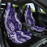 Hawaii Puakenikeni and Maile Lei Car Seat Cover Purple Japanese Wave Style - Polynesian Pride