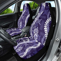 Hawaii Puakenikeni and Maile Lei Car Seat Cover Purple Japanese Wave Style - Polynesian Pride