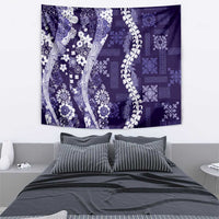 Hawaii Puakenikeni and Maile Lei Tapestry Purple Japanese Wave Style - Polynesian Pride