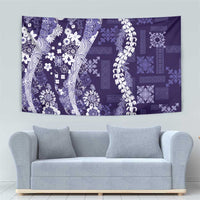 Hawaii Puakenikeni and Maile Lei Tapestry Purple Japanese Wave Style - Polynesian Pride