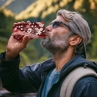 Hawaii Puakenikeni and Maile Lei 4 in 1 Can Cooler Tumbler Red Japanese Wave Style - Polynesian Pride