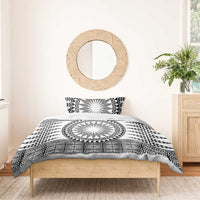 All White Tonga Malo e lelei Bedding Set Vintage Ngatu Tribal Pattern LT9 - Polynesian Pride