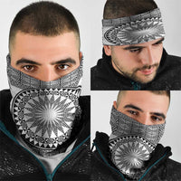 All White Tonga Malo e lelei Neck Gaiter Vintage Ngatu Tribal Pattern - Polynesian Pride
