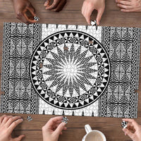 All White Tonga Malo e lelei Puzzle Vintage Ngatu Tribal Pattern - Polynesian Pride