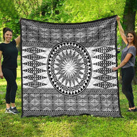 All White Tonga Malo e lelei Quilt Vintage Ngatu Tribal Pattern - Polynesian Pride
