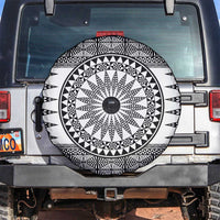 All White Tonga Malo e lelei Spare Tire Cover Vintage Ngatu Tribal Pattern LT9 White - Polynesian Pride