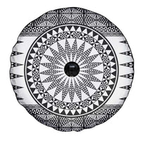 All White Tonga Malo e lelei Spare Tire Cover Vintage Ngatu Tribal Pattern LT9 - Polynesian Pride
