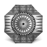 All White Tonga Malo e lelei Umbrella Vintage Ngatu Tribal Pattern - Polynesian Pride