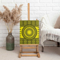 All Yellow Tonga Malo e lelei Canvas Wall Art Vintage Ngatu Tribal Pattern LT9 - Polynesian Pride