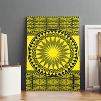 All Yellow Tonga Malo e lelei Canvas Wall Art Vintage Ngatu Tribal Pattern LT9 - Polynesian Pride