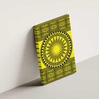 All Yellow Tonga Malo e lelei Canvas Wall Art Vintage Ngatu Tribal Pattern LT9 - Polynesian Pride