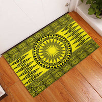 All Yellow Tonga Malo e lelei Rubber Doormat Vintage Ngatu Tribal Pattern - Polynesian Pride