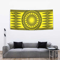 All Yellow Tonga Malo e lelei Tapestry Vintage Ngatu Tribal Pattern - Polynesian Pride