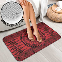 All Red Tonga Malo e lelei Bathroom Set Vintage Ngatu Tribal Pattern - Polynesian Pride