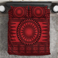 All Red Tonga Malo e lelei Bedding Set Vintage Ngatu Tribal Pattern LT9 Red - Polynesian Pride