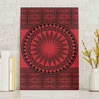 All Red Tonga Malo e lelei Canvas Wall Art Vintage Ngatu Tribal Pattern LT9 Without Frame Red - Polynesian Pride
