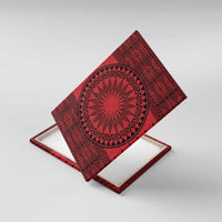 All Red Tonga Malo e lelei Canvas Wall Art Vintage Ngatu Tribal Pattern LT9 With Frame Red - Polynesian Pride