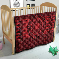 All Red Tonga Malo e lelei Quilt Vintage Ngatu Tribal Pattern - Polynesian Pride