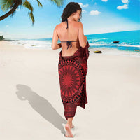 All Red Tonga Malo e lelei Sarong Vintage Ngatu Tribal Pattern - Polynesian Pride