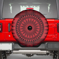 All Red Tonga Malo e lelei Spare Tire Cover Vintage Ngatu Tribal Pattern LT9 - Polynesian Pride