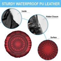 All Red Tonga Malo e lelei Spare Tire Cover Vintage Ngatu Tribal Pattern LT9 - Polynesian Pride