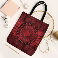 All Red Tonga Malo e lelei Tote Bag Vintage Ngatu Tribal Pattern - Polynesian Pride