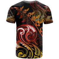 New Zealand T Shirt Aotearoa Manaia Maori Fern Tattoo Arty LT9 - Polynesian Pride