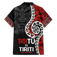 Honour The Treaty New Zealand Family Matching Off The Shoulder Long Sleeve Dress and Hawaiian Shirt Toitu Te Tiriti Ake!Ake!Ake! LT9 - Polynesian Pride