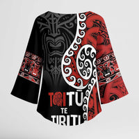 Honour The Treaty New Zealand Kimono Sleeve Blouse Toitu Te Tiriti Ake Ake Ake - Polynesian Pride