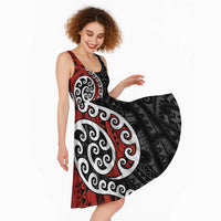 Honour The Treaty New Zealand Midi Dress Toitu Te Tiriti Ake Ake Ake - Polynesian Pride