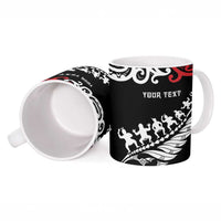 Honour The Treaty New Zealand Personalised Ceramic Mug Toitu Te Tiriti Half Fern Haka Dance - Polynesian Pride