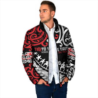 Honour The Treaty New Zealand Personalised Padded Jacket Toitu Te Tiriti Half Fern Haka Dance - Polynesian Pride