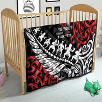Honour The Treaty New Zealand Personalised Quilt Toitu Te Tiriti Half Fern with Haka dance LT9 - Polynesian Pride