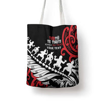 Honour The Treaty New Zealand Personalised Tote Bag Toitu Te Tiriti Half Fern Haka Dance LT9 - Polynesian Pride