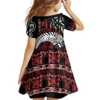 Honour The Treaty New Zealand Personalised Family Matching Off The Shoulder Long Sleeve Dress and Hawaiian Shirt Toitu Te Tiriti Indigenous Maori Face LT9 - Polynesian Pride