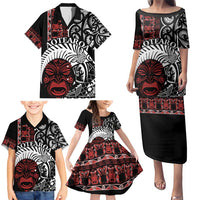 Honour The Treaty New Zealand Personalised Family Matching Puletasi and Hawaiian Shirt Toitu Te Tiriti Indigenous Maori Face LT9 - Polynesian Pride