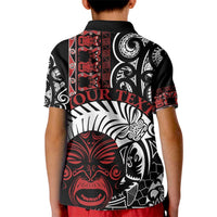 Honour The Treaty New Zealand Personalised Kid Polo Shirt Toitu Te Tiriti Indigenous Maori Face LT9 - Polynesian Pride