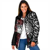 Honour The Treaty New Zealand Personalised Padded Jacket Toitu Te Tiriti Indigenous Maori Face - Polynesian Pride