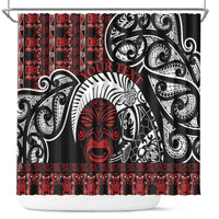Honour The Treaty New Zealand Personalised Shower Curtain Toitu Te Tiriti Indigenous Maori Face LT9 Black - Polynesian Pride