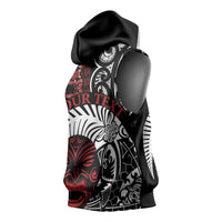 Honour The Treaty New Zealand Personalised Sleeveless Hoodie Toitu Te Tiriti Indigenous Maori Face - Polynesian Pride