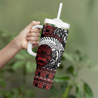 Honour The Treaty New Zealand Personalised Tumbler With Handle Toitu Te Tiriti Indigenous Maori Face LT9 - Polynesian Pride