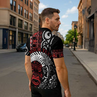 Honour The Treaty New Zealand Personalised Zipper Polo Shirt Toitu Te Tiriti Indigenous Maori Face - Polynesian Pride